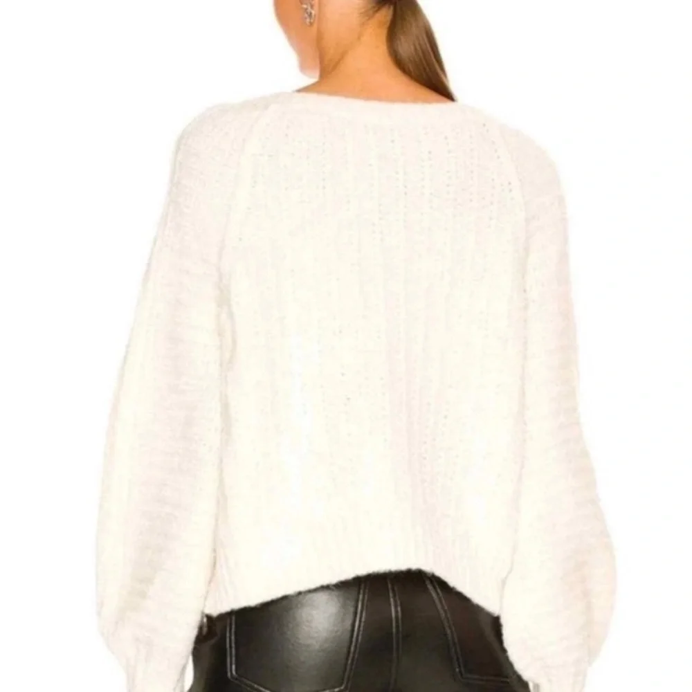 Free People Carter Pullover Sweater in Ivory Size M - Picture 3 of 8